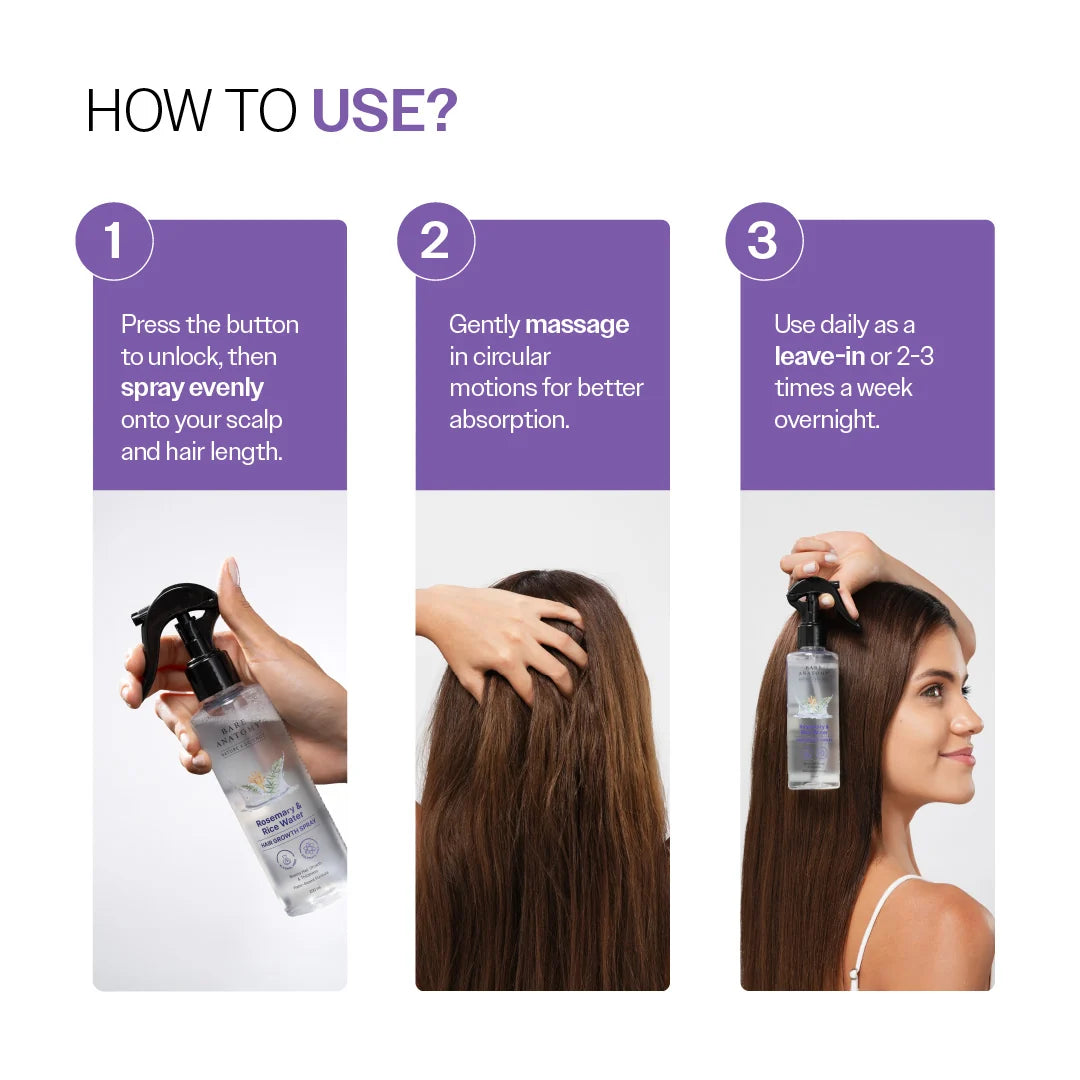 Bare Anatomy Rosemary & Rice Water Hair Growth Spray - 200ml