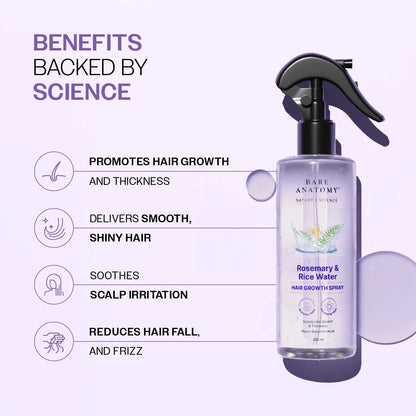 Bare Anatomy Rosemary & Rice Water Hair Growth Spray - 200ml